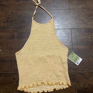 Stripped halter cropped top